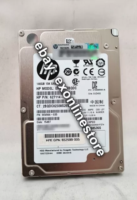 ST9146853SS - Seagate/HPE 146GB 15KRPM 2.5" 6Gbps SAS HDD EH0146FBQDC Lot of 10