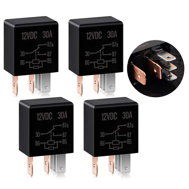 5 PIN 12V Relay 12V 30A Relay Multi Purpose Automotive Relay Black