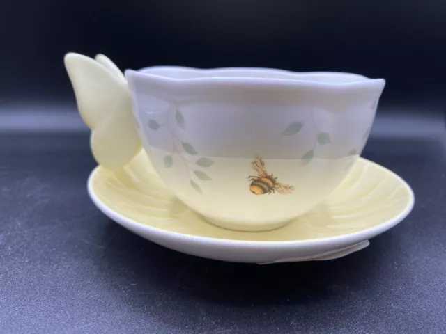 Lenox  "Butterfly Meadow" Yellow Teacup and Saucer