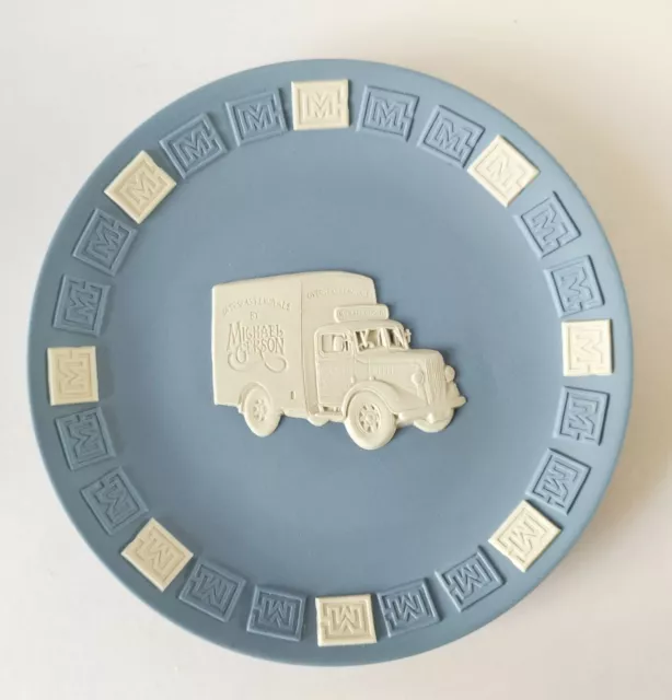 Wedgwood Blu Jasperware Piastra Michael Gerson Rimozione Furgone Inscatolato