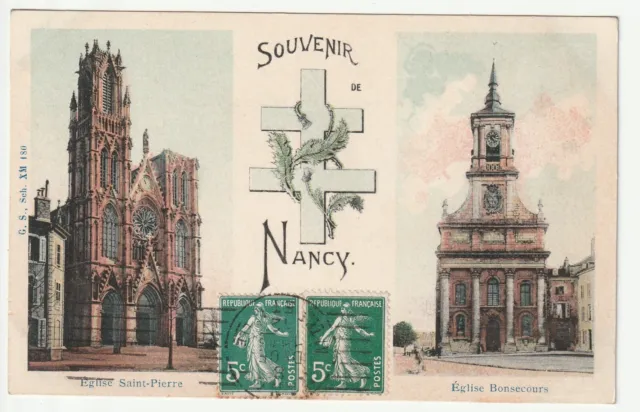 NANCY - Meurthe & Moselle - CPA 54 - Eglise Saint Pierre et Eglise de Bonsecours