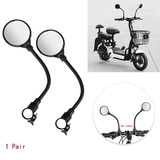 2Pcs Bicycle Adjustable Handlebar Convex Rear View Mirrors Bike Rearview Mirror