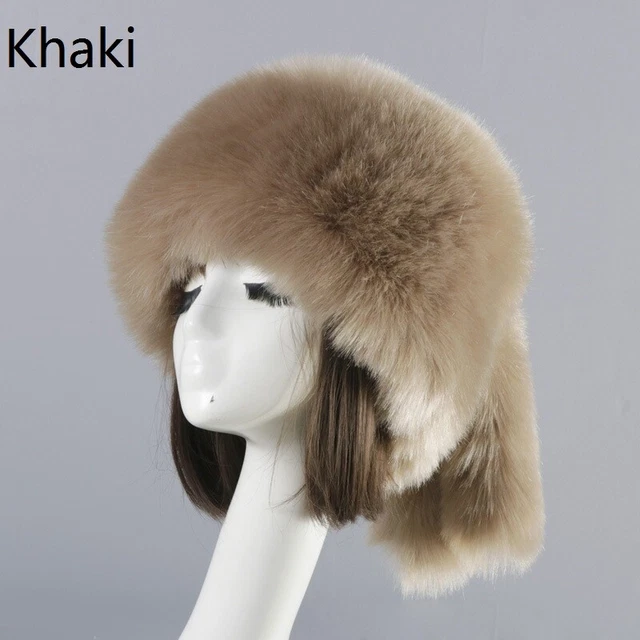 Bandeau Russe En Fausse Fourrure De Renard Pour Femme - Chaud Et Stylé Pour L'hiver