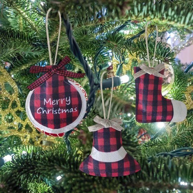 8 teile/satz weihnachtsbaumschmuck schöne dekor filz stoff tannenzweige