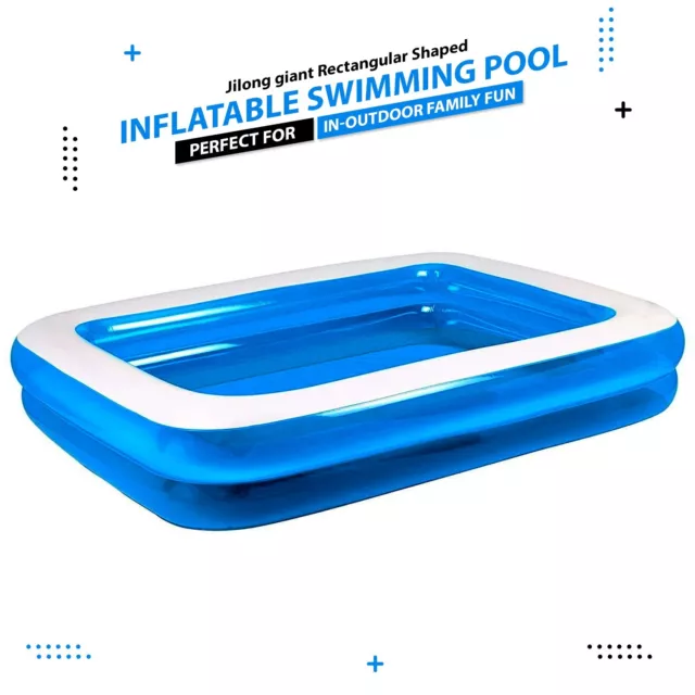 New Jilong Giant Rectangular Swimming Summer Family Size Pool Fun 120"X72"X20"