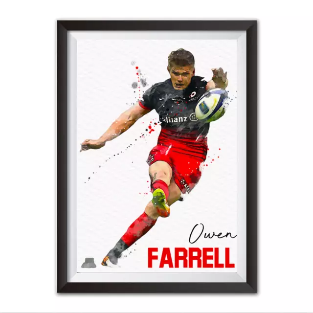 Owen Farrell Saracens Rugby Union Print | A4 print only | Rugby Gift