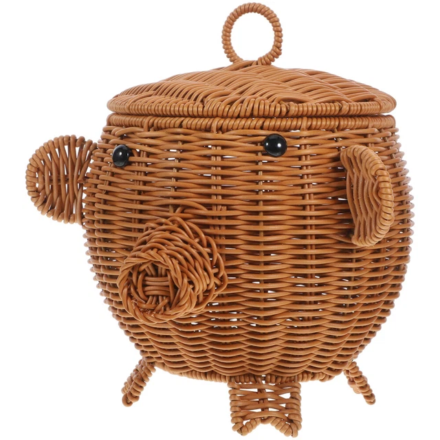 Toyvian 4 Mini Cestini Portaoggetti In Legno Per Casa Delle Bambole - Set Accessori In Miniatura Per Frutta, Regalo Per Collezionisti, Beige