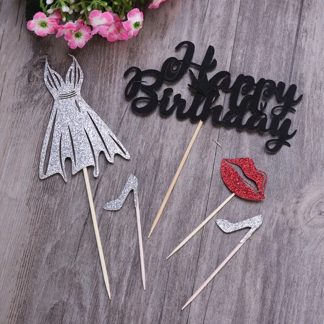 2 Sets Décor De Gâteau Décorations Gâteaux Poudre Scintillante