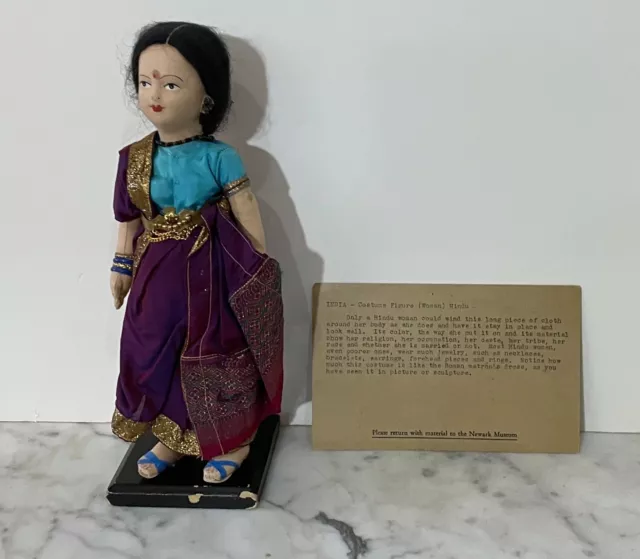 Vintage Indian Doll Of A Hindu Female Figure - From A Museum Collection