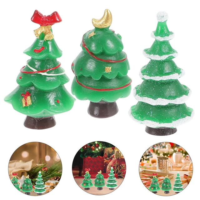7 piezas estante de Navidad decoración casa de muñecas decoración navideña verde