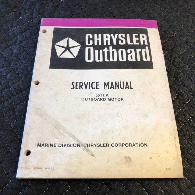 1983 Chrysler Marine Outboard 55 H.P Motor Service Manual OB 3872