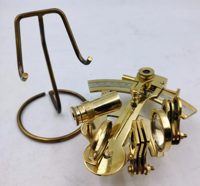 Handgefertigter nautischer Sextant aus Messing, goldenes Sammlerstück,...
