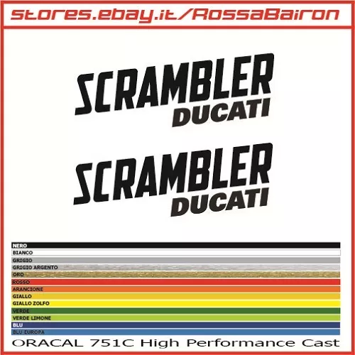 Kit 2 Adhésifs Ducati Scrambler mm.50x18 - Stickers Autocollants