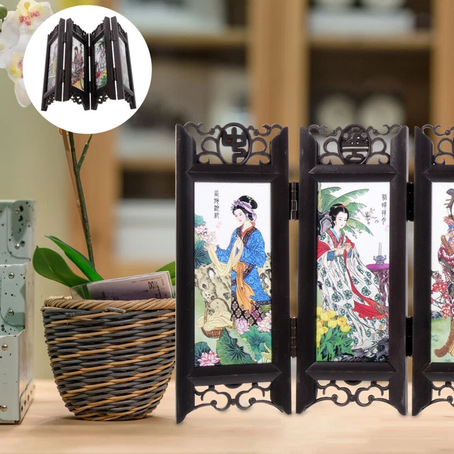 Mini paravent pliable, pièce d'art, écran décoratif de bureau