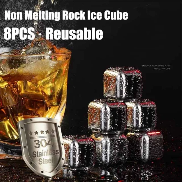 304 Stainless Steel Ice Cubes Quick Frozen Ice Cubes Whiskey Steel Ice Cube NEW