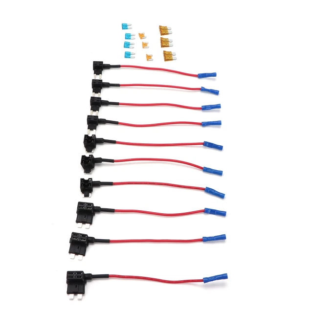 Adaptateur De Fusible 'ajout De Circuit De Voiture Pack De 10 Adaptateurs De