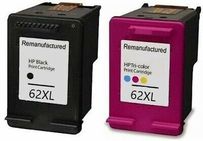 Refilled HP 62 XL Black And 62XL Colour Ink Cartridges For Use With HP