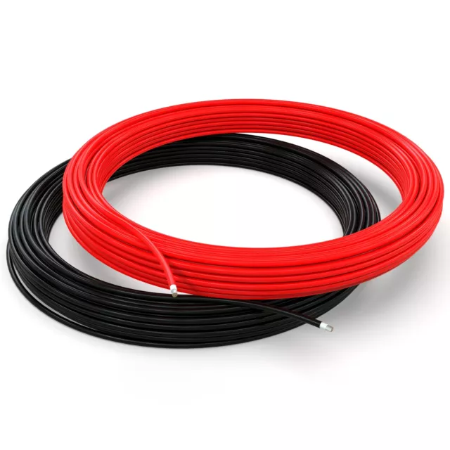 AUPROTEC 2x 25m Cable Solar 6mm ²PV Cable Tubo Solar Fotovoltaico Negro+Rojo