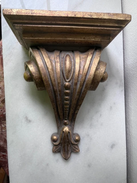 Hickory Manor House Beaded Bracket Decor with Gold Leaf Wall shelf sconce