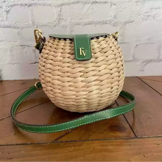 FV Kate Spade Honeypot Basket Crossbody Purse Kelly Green