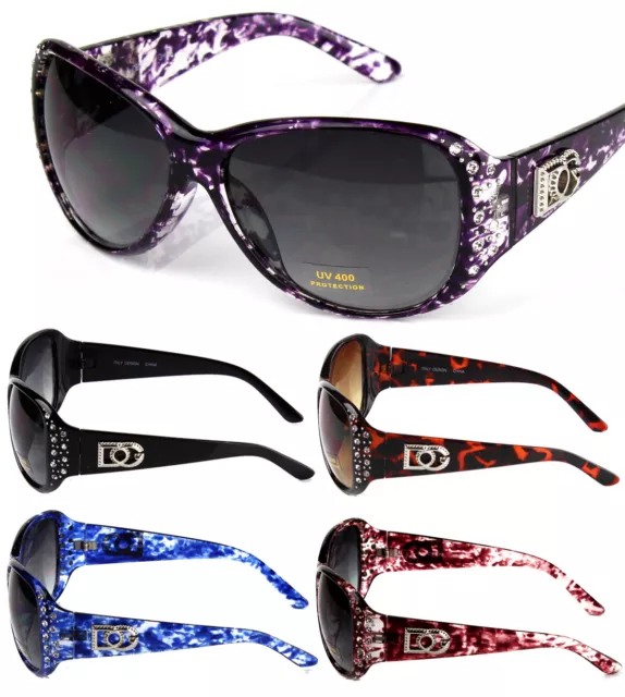 New DG Eyewear Womens Rhinestones Wrap Sunglasses Fashion Shades Bling Celebrity