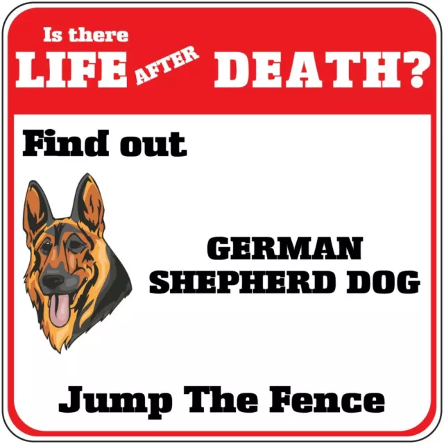 Crossing Sign German Shepherd Dog Life After Death Jump Fence Cross Xing Metal