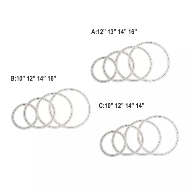Drum Muffler Rings 4 Pcs Tone Control Accessories for 10 12 14 16 inch