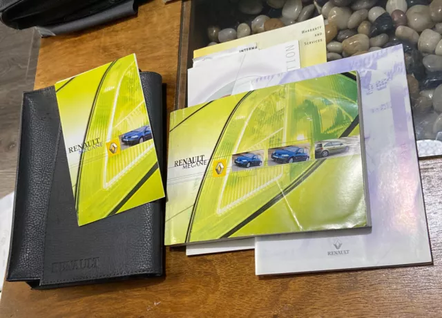 RENAULT MEGANE II OWNERS MANUAL HANDBOOK & FOLDER WALLET BOOK PACK Mk2 2002-2006