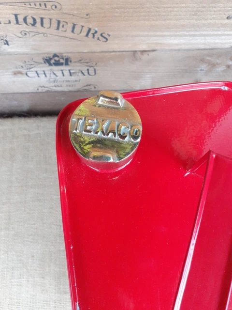 Retro vintage style Red Texaco Oil petrol can Rectangular shaped 2