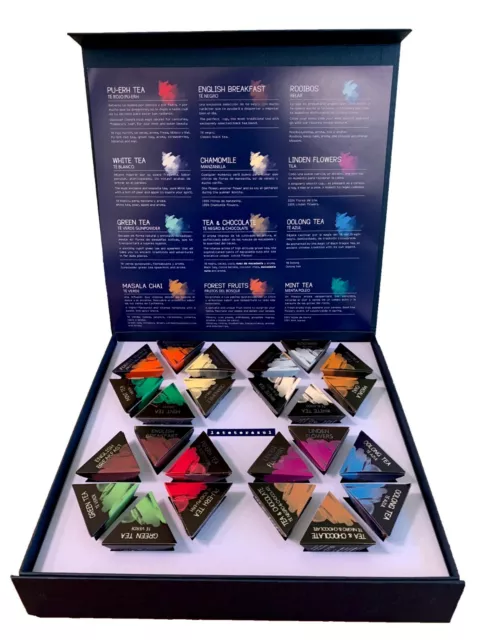 Pack De Tés E Infusiones. Caja Surtida ideal para regalo. 24 Pirámides