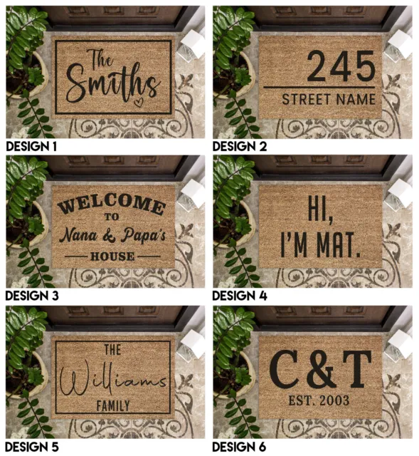 Personalised Welcome Coir Door Mat / Custom Bespoke Floor Rug Large, Doormat