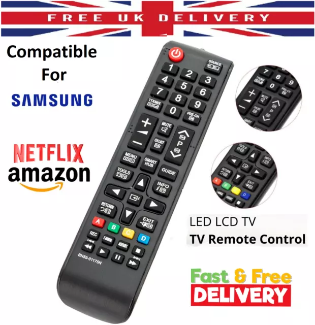 Samsung Tv For Bn59-01175N Remote Control Replacement Ultra Hdr Hd 4K Smart Qled