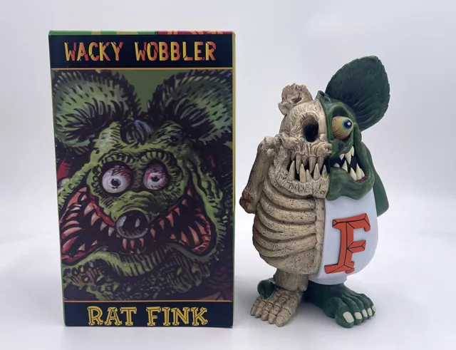 White Rat Fink Big Daddy Skeleton Ed Roth Gifts Wacky Wobbler Action Figure