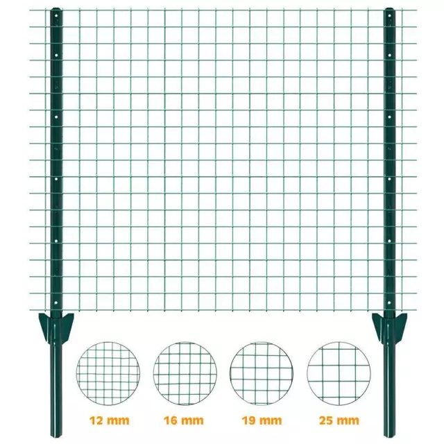 Zaunset Volierendraht Gartenzaun Drahtzaun Zaun Komplett-Set Zaun-Pfosten Grün