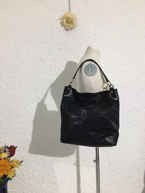 POLLINI STUDIO Borsa a spalla vintage in tessuto leggermente lucido logato EUR 45 00 PicClick IT