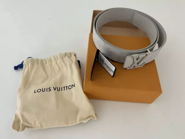 Louis Vuitton Initials 40MM Reversible Belt M9043R Grey Dark Ruthenium Sz  105cm