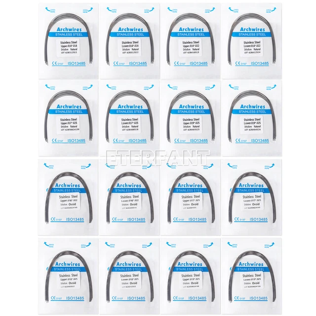 ETERFANT Dental Orthodontic Arch Wires Rectangular Stainless Steel Ovoid/Natural
