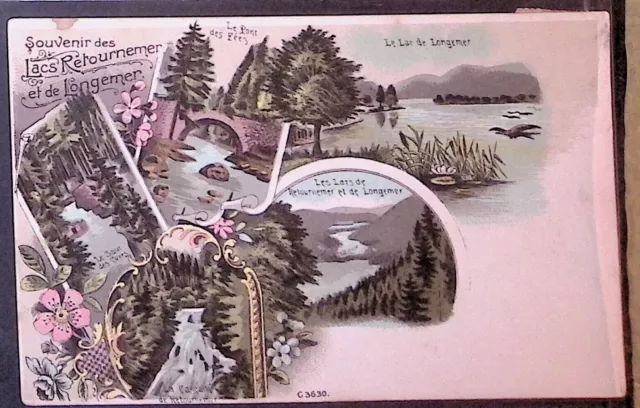 CPA Lithographie  illustrée  SOUVENIR du Lac de Retournemer