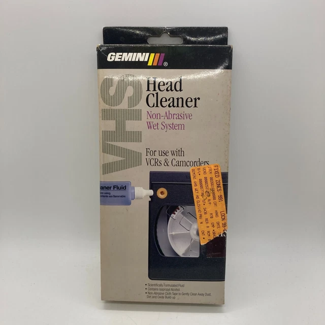 GEMINI VHS HEAD Cleaner Non Abrasive Wet System VCRs Camcorders New in