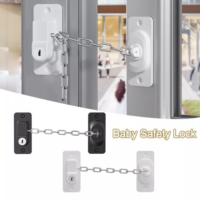 Anti-pinch Hand Refrigerator Door Lock No Drilling Window Door Chain Lock  Home