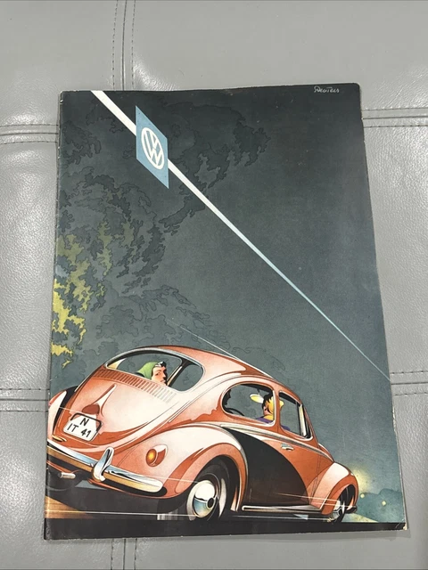 VTG ORIGINAL 1958 1959 Volkswagen Beetle Sales Brochure VW Bug Conv ...