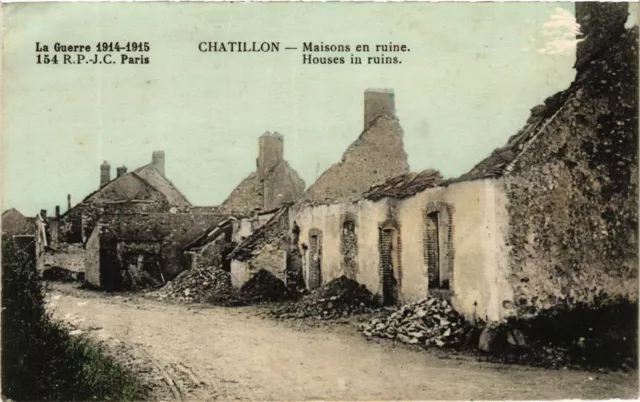 CPA Militaire, Chatillon - Maisons en ruine (277631)