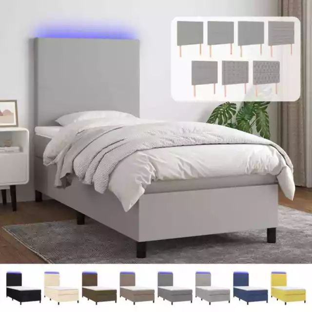 Boxspringbett Matratze LED Bett Bettgestell Polsterbett Lattenrost Stoff vidaXL