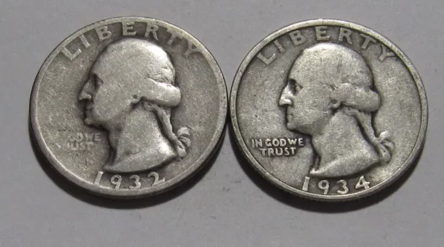 1932 & 1934 Washington Quarter - Mixed Condition - 155SA