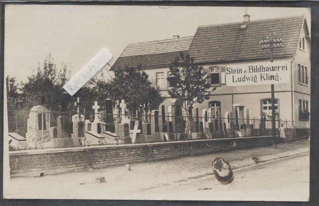Stein Bildhauerei Ludwig Kling Straße Grabst.wahrscheinlich Gotha alte Fotokarte