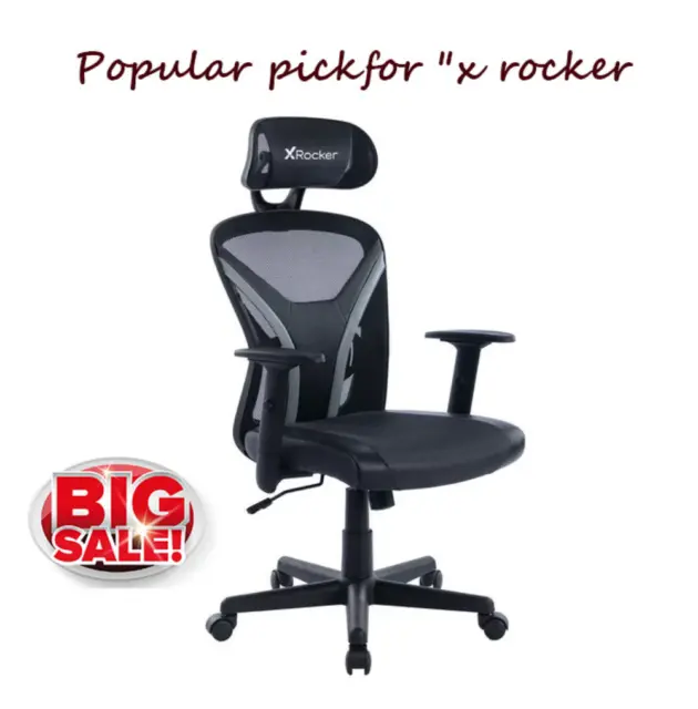 X Rocker Voyage Mesh Gaming Chair, Black, 2D armrests, temperature control