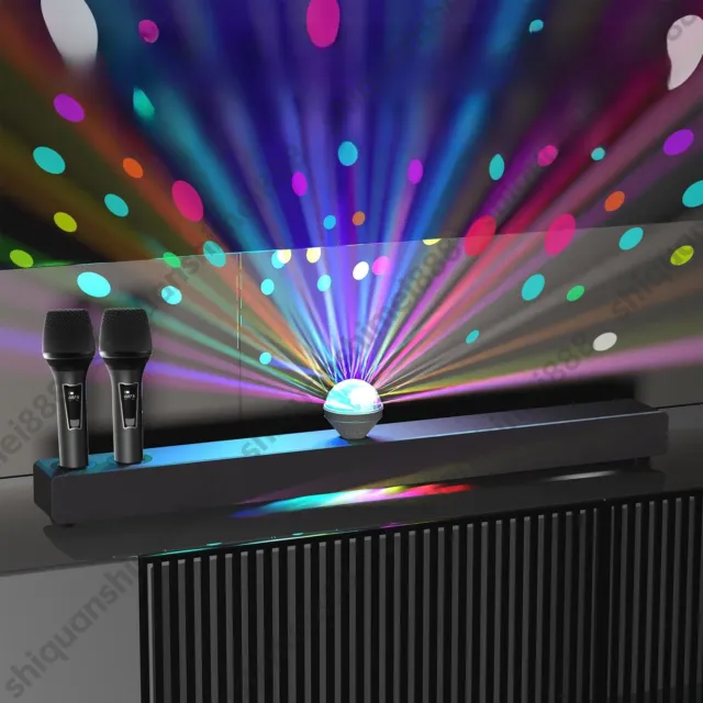 Karaoke Machine Bluetooth Wireless 2 Microphone Stereo Home KTV Soundbar Speaker