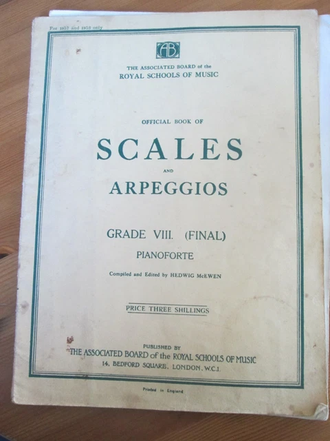 Scale E Arpeggi Per Pianoforte Grado 3 – ABRSM – Spartiti In Inglese