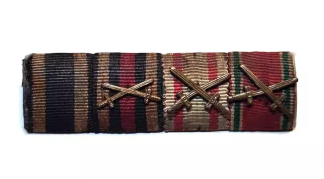 Wwi German 1914 Iron Cross, Hindenburg Cross, Bulgarian Medal, Swords Ribbon Bar