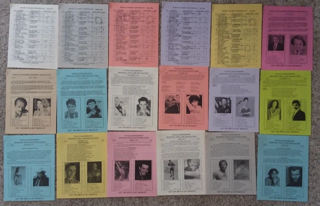 Puleo Autographs Monthly Fan Club Newsletter rare collection 18 issues 1996-1997